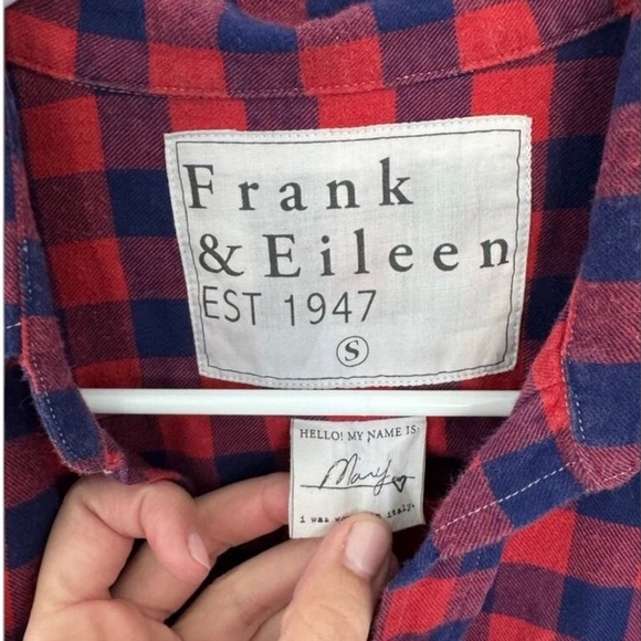 Frank & Eileen Mary Checked Flannel Shirtdress Red Blue Small - Picture 5 of 6